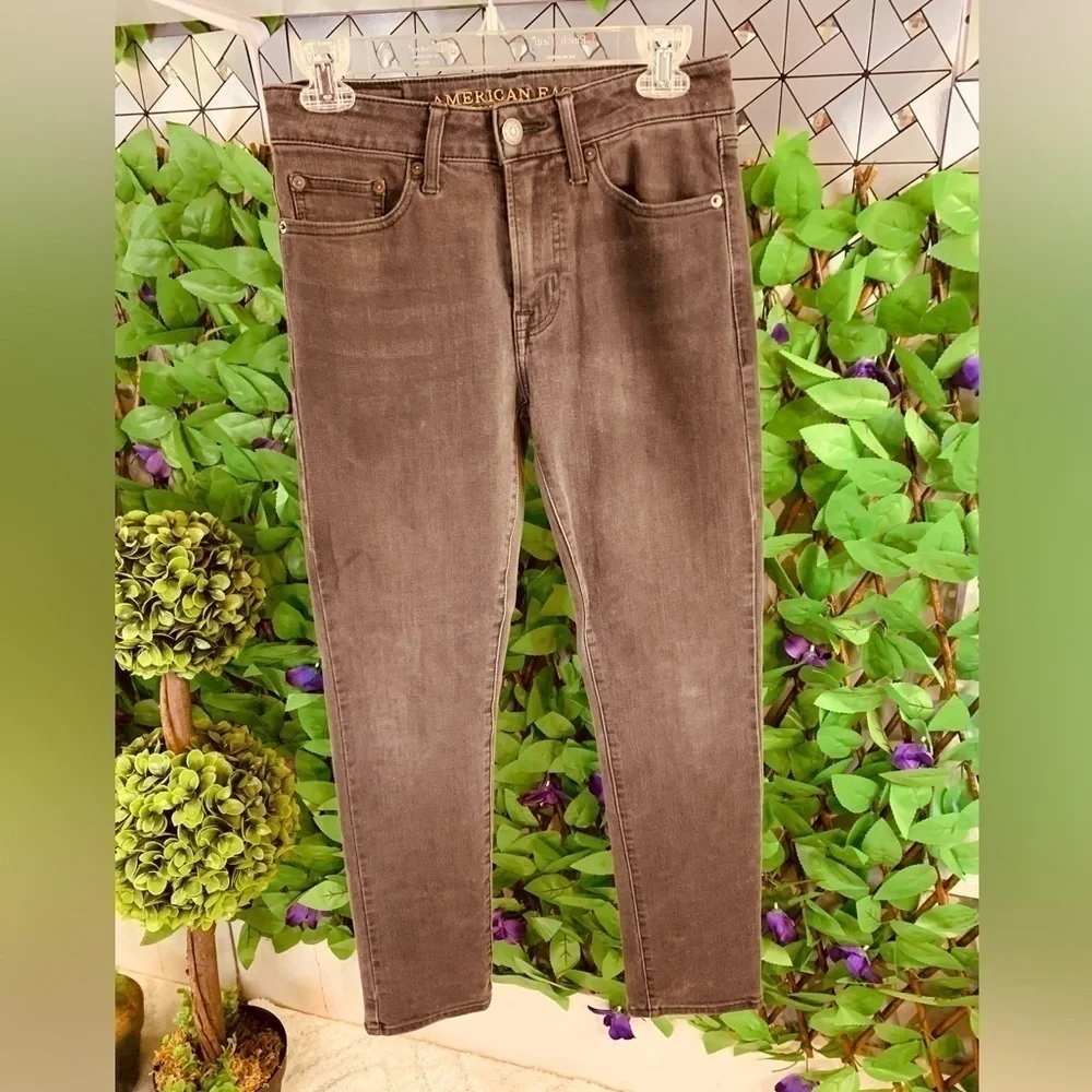 American Eagle Outfitters 360 Extreme Flex Slim Straight Denim Black Jeans 28x30